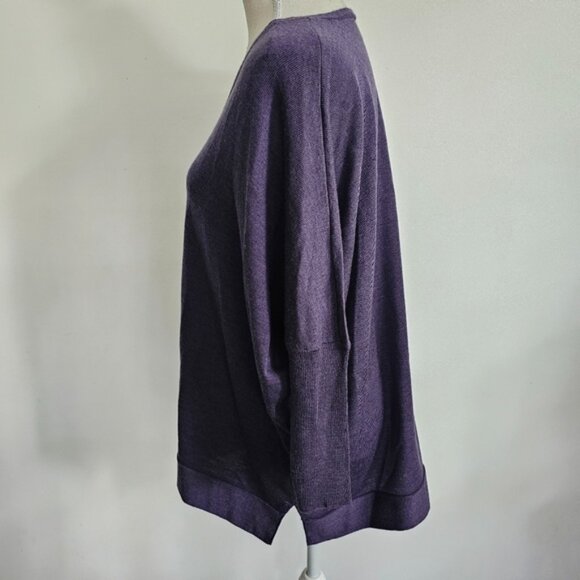 LAST CHANCE - Eileen Fisher Merino Jersey Box Top in Grape - Picture 5 of 9